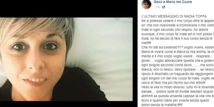 Nadia Toffa, ultimo messaggio è fake