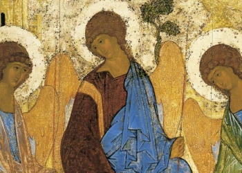 Andrei Rublev, La Trinità (1420-30), particolare