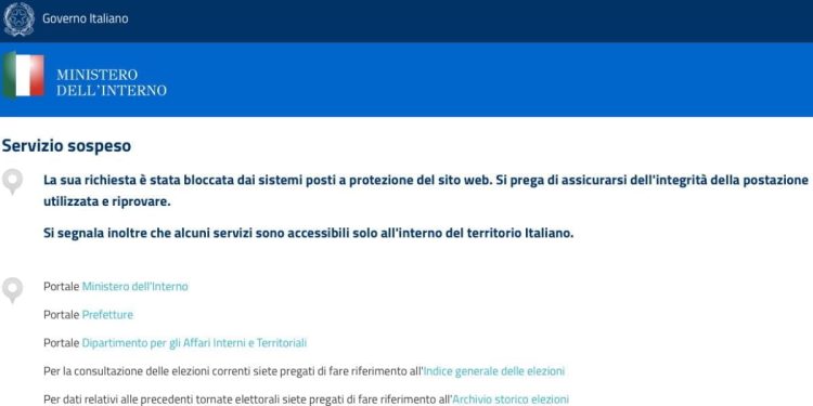 Ministero dell'Interno, sito in tilt