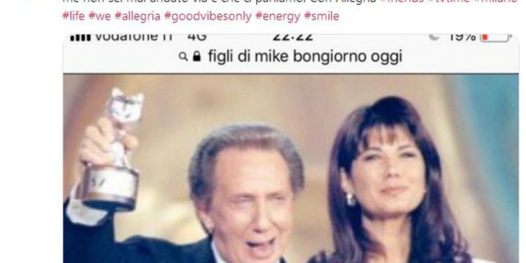 Susanna Messaggio e Mike Bongiorno (Twitter)