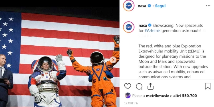 Nasa, le nuove tute spaziali (Instagram)