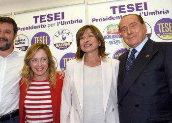 Salvini, Meloni, Berlusconi, Tesei