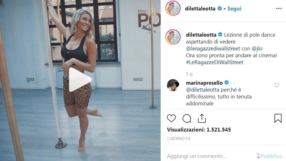 Diletta Leotta Sfida Chiara Ferragni Alla Pole Dance Video “come Jennifer Lopez”