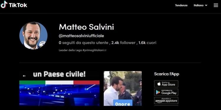 salvini tiktok tik tok