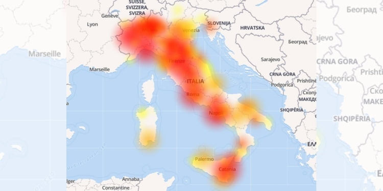 Poste italiane down (Downdetector)