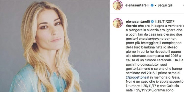 Elena Santarelli, lettera commovente su Instagram