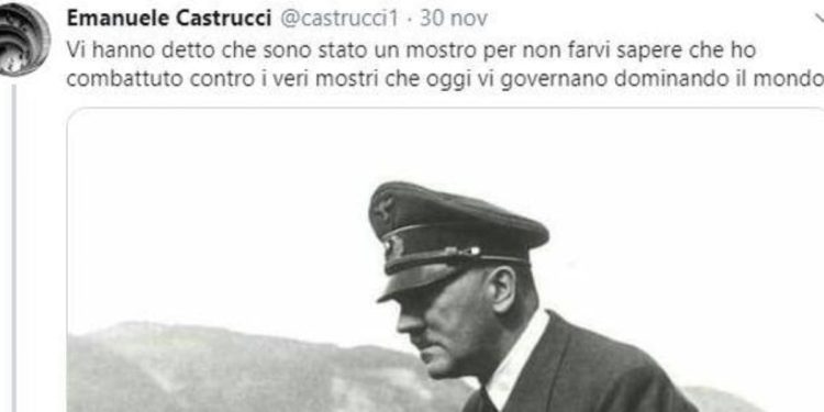 Emanuele Castrucci, il tweet filonazista