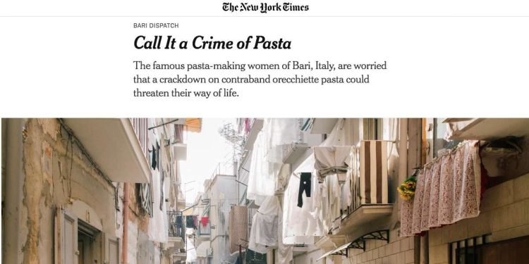 Screenshot dell'edizione online del NYT