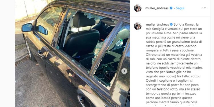 L'auto del padre di Muller (Instagram)