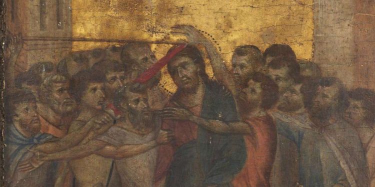 Cimabue, Cristo deriso, particolare (1280 circa)