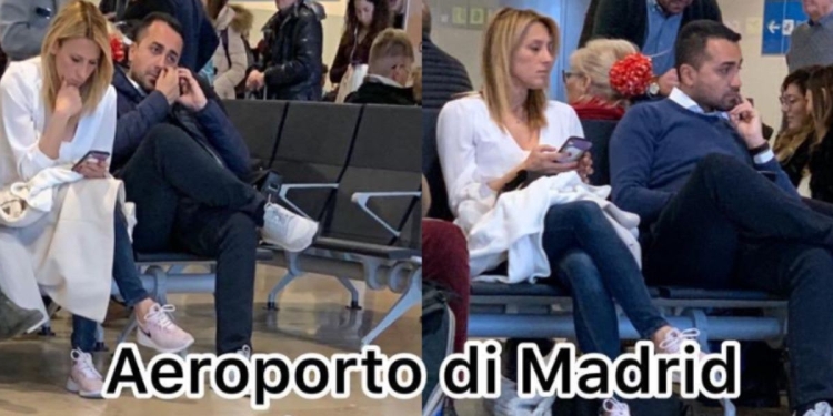 Di Maio, dita nel naso in aeroporto con Virginia Saba (Foto: Twitter)