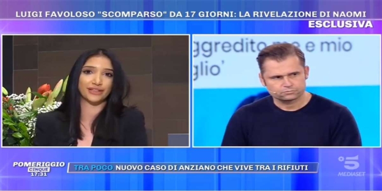 Luigi Favoloso scomparso, la testimonianza di Naomi a Pomeriggio 5