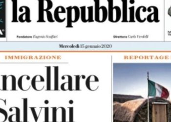 Titolo Repubblica vs Salvini