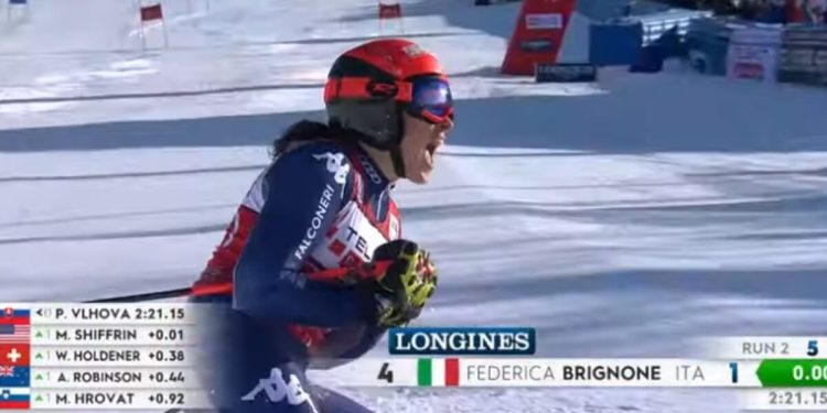 Federica Brignone a Sestriere (foto Youtube)