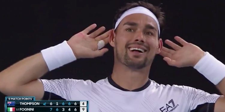 Fabio Fognini batte Thompson e provoca pubblico