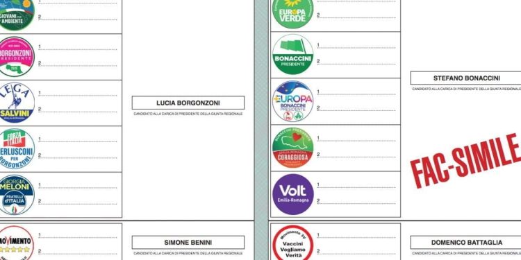 Regionali, scheda elettorale