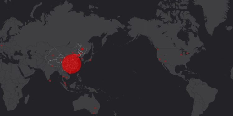 Mappa coronavirus (Foto: John Hopkins University)