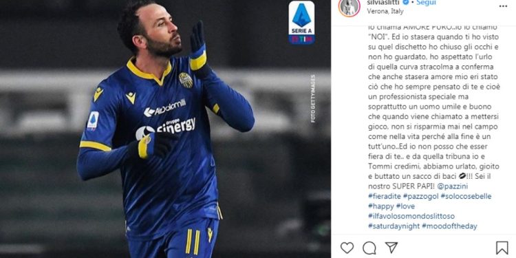 Dedica di Silvia Slitti al marito Pazzini (Instagram)