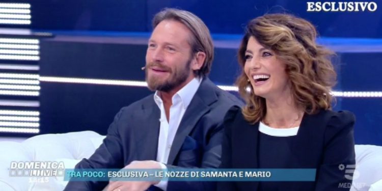 Samanta Togni e il marito Mario Russo a Domenica Live