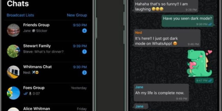 Dark mode su Whatsapp