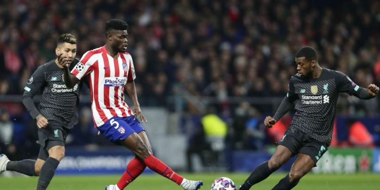 Thomas Partey, con la maglia dell'Atletico Madrid (Foto LaPresse)