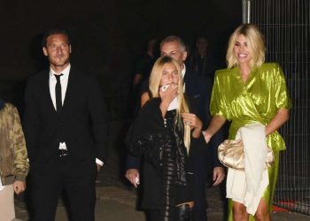 Francesco Totti, Ilary Blasi e i figli Cristian e Chanel (Foto LaPresse)