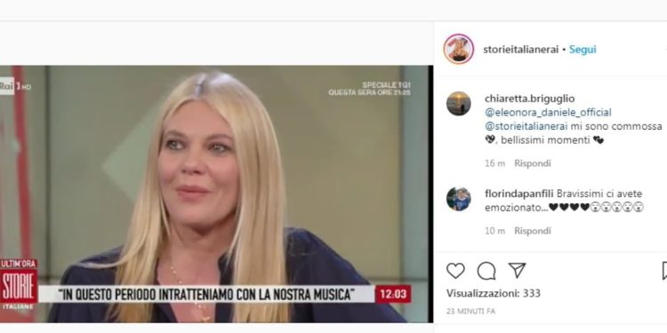 Eleonora Daniele, commozione in diretta tv (Instagram)