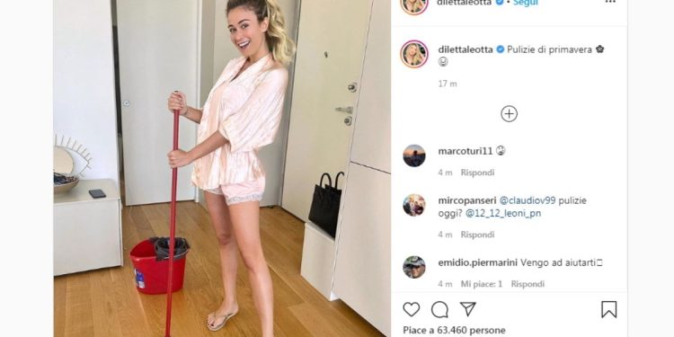 Diletta Leotta, pulizie social (Instagram)