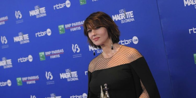 Monica Bellucci, 54 anni, qui ai Magritte Awards (Foto LaPresse)