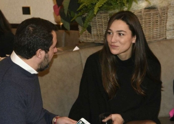 Francesca Verdini con Matteo Salvini (Foto LaPresse)