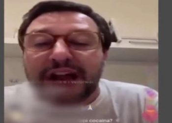 Matteo Salvini durante diretta Instagram