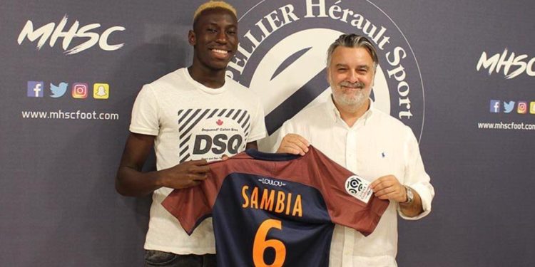 Junior Sambia, al suo arrivo al Montpellier (Twitter)