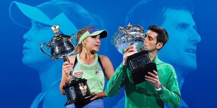 Sofia Kenin e Novak Djokovic hanno vinto gli Australian Open 2020 (da facebook.com/AustralianOpen)