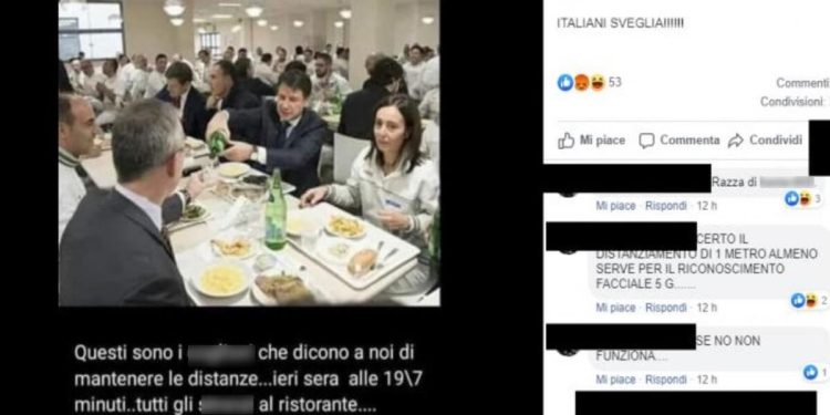 La bufala su Giuseppe Conte al ristorante senza mascherina