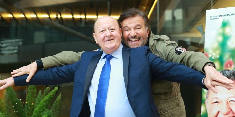 Massimo Boldi con Christian De Sica (Foto LaPresse)