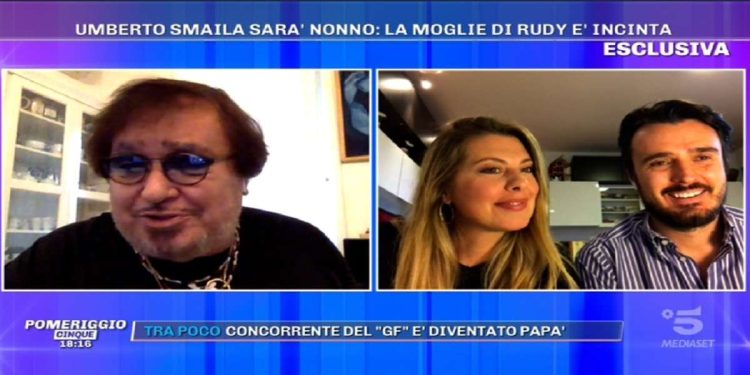 Rudy Smaila e sua moglie Paola con papà Umberto Smaila