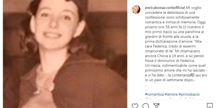 Enrica Bonaccorti, post su Instagram