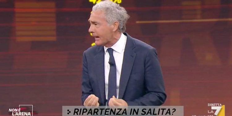 Massimo Giletti urla a Non è l'Arena