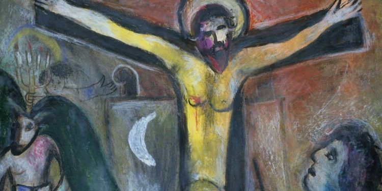 Chagall, Cristo e il pittore (1951), particolare