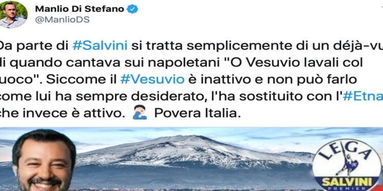 Manlio Di Stefano e la gaffe sul Vesuvio