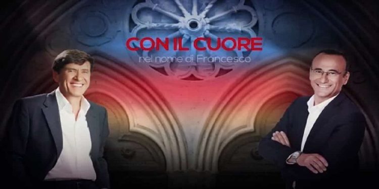 Gianni Morandi e Carlo Conti nello show benefico Con il cuore - Foto Instagram