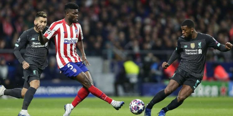 Thomas Partey, centrocampista ghanese dell'Atletico Madrid (Foto LaPresse)