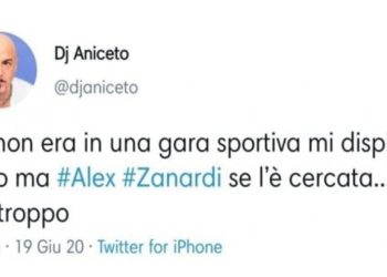 Dj Aniceto, il tweet della discordia su Alex Zanardi