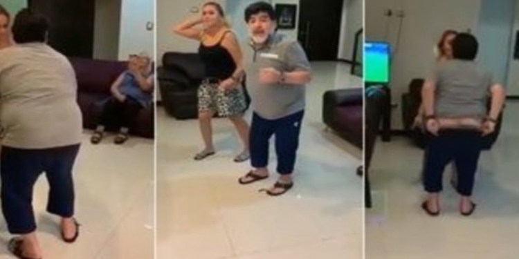 Maradona balla ubriaco e si abbassa mutande