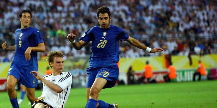 Simone Perrotta in Italia Germania, semifinale del Mondiale 2006 (Foto LaPresse)