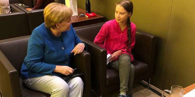 Angela Merkel e Greta Thunberg in un precedente incontro