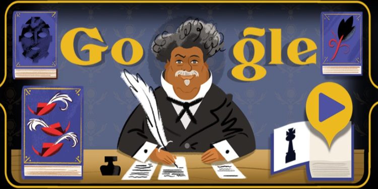 Alexandre Dumas e il doodle di Google