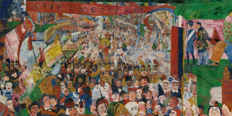 J. Ensor, Cristo entra a Bruxelles (1888), particolare