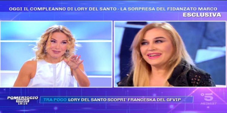 Barbara D'Urso e Lory Del Santo a Pomeriggio 5