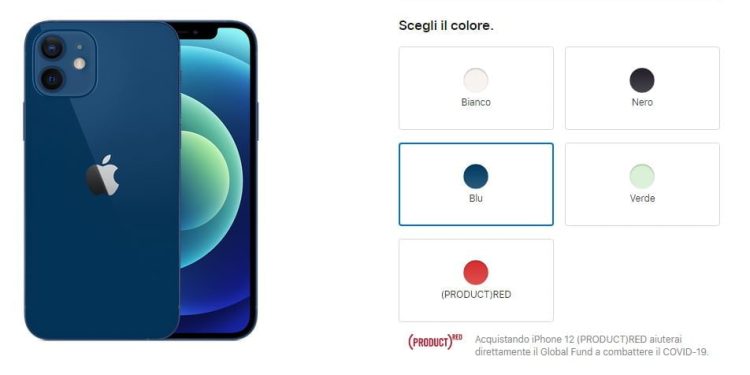 iPhone 12 (screen sito Apple)